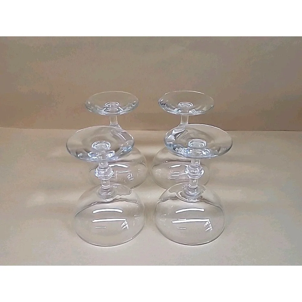Set of 4 Vtg Libbey Georgian Clear Champagne Sherbet Coupe Glasses 4-3/8